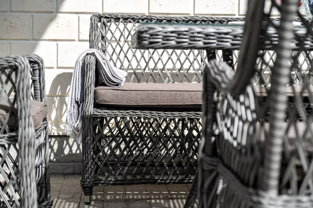 "Латте" диван двухместный из искусственного ротанга, цвет графит