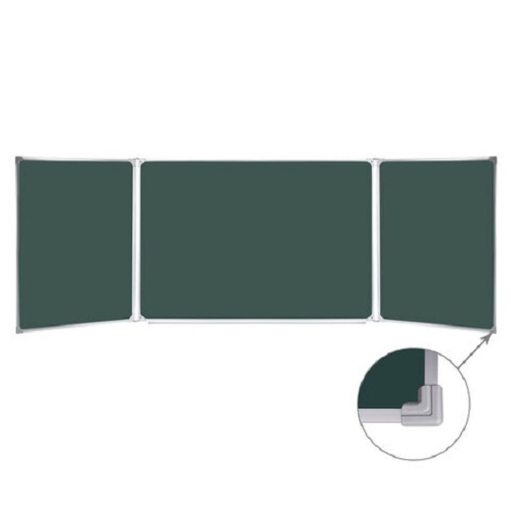 Доска меловая магнитно-маркерная 100*150/300см, Boardsys, 3 элемента, 3 пов/мел, 2 пов/маркер