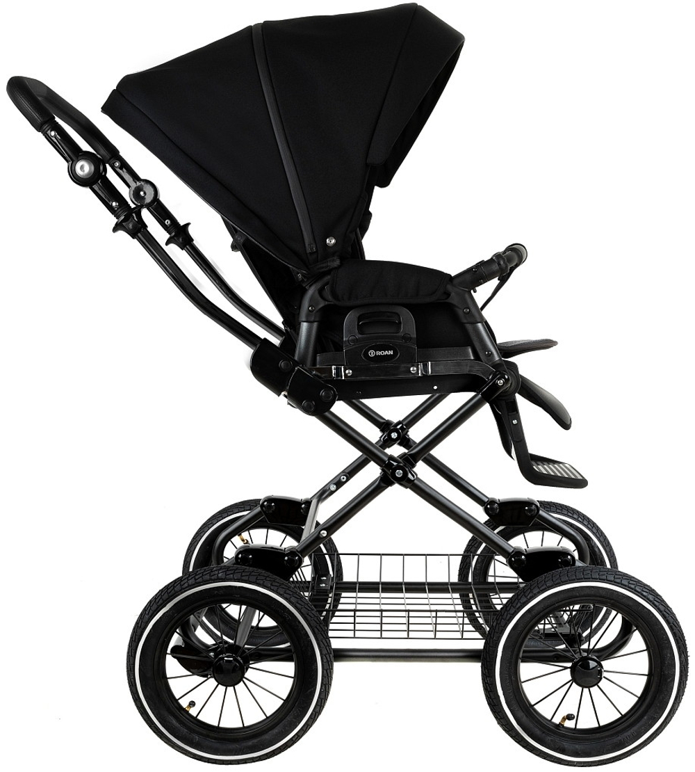 Детская коляска Roan Bass Next Classic d12 2.0 2 в 1 BNC/85/2 Caviar/Black/руч.Cappuccino