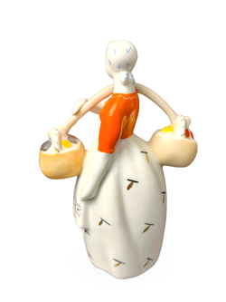 Фарфоровая статуэтка "Девушка с грибами" (Полонное ЗХК)