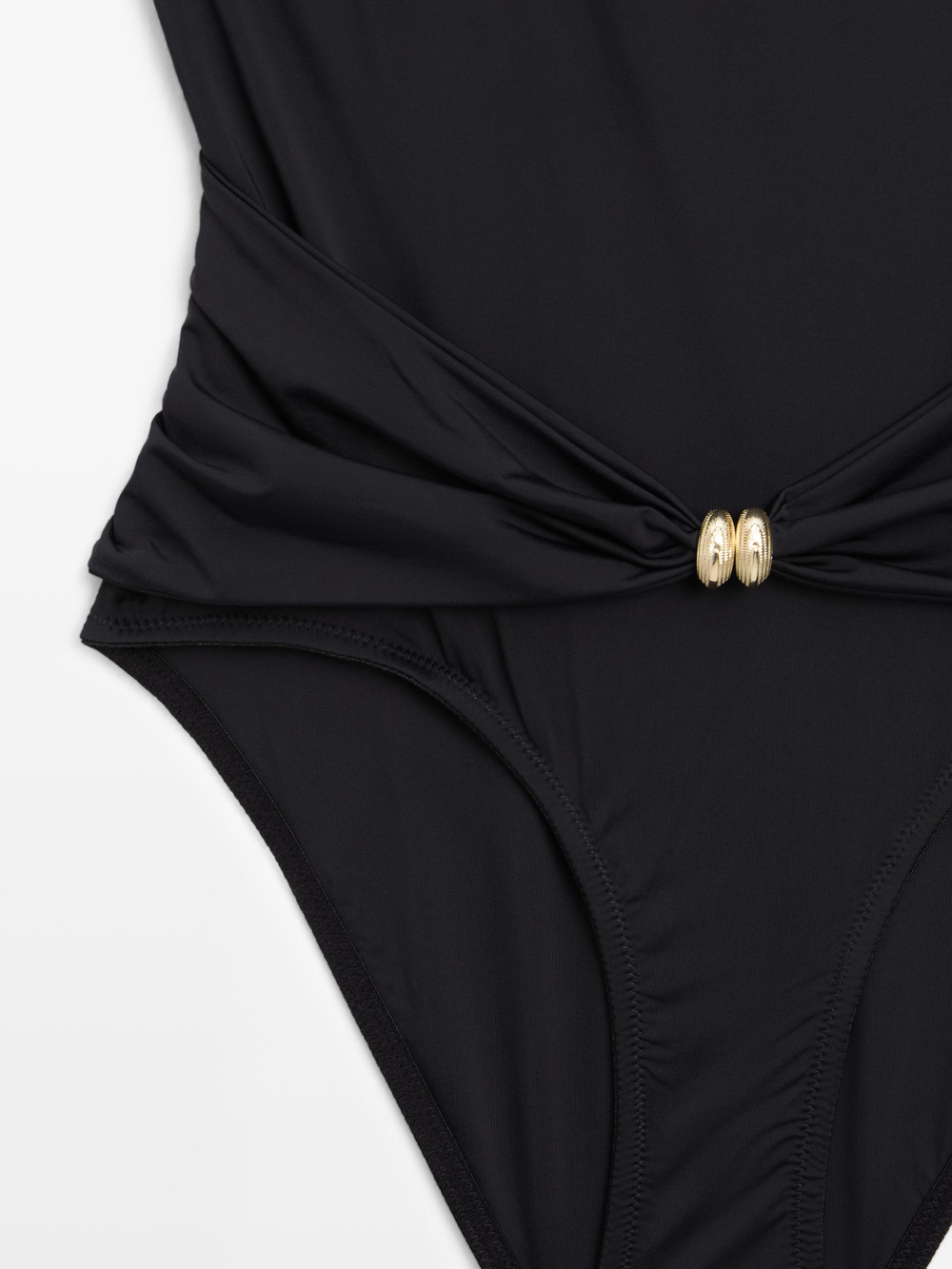 Massimo Dutti Купальник со стразами, черный