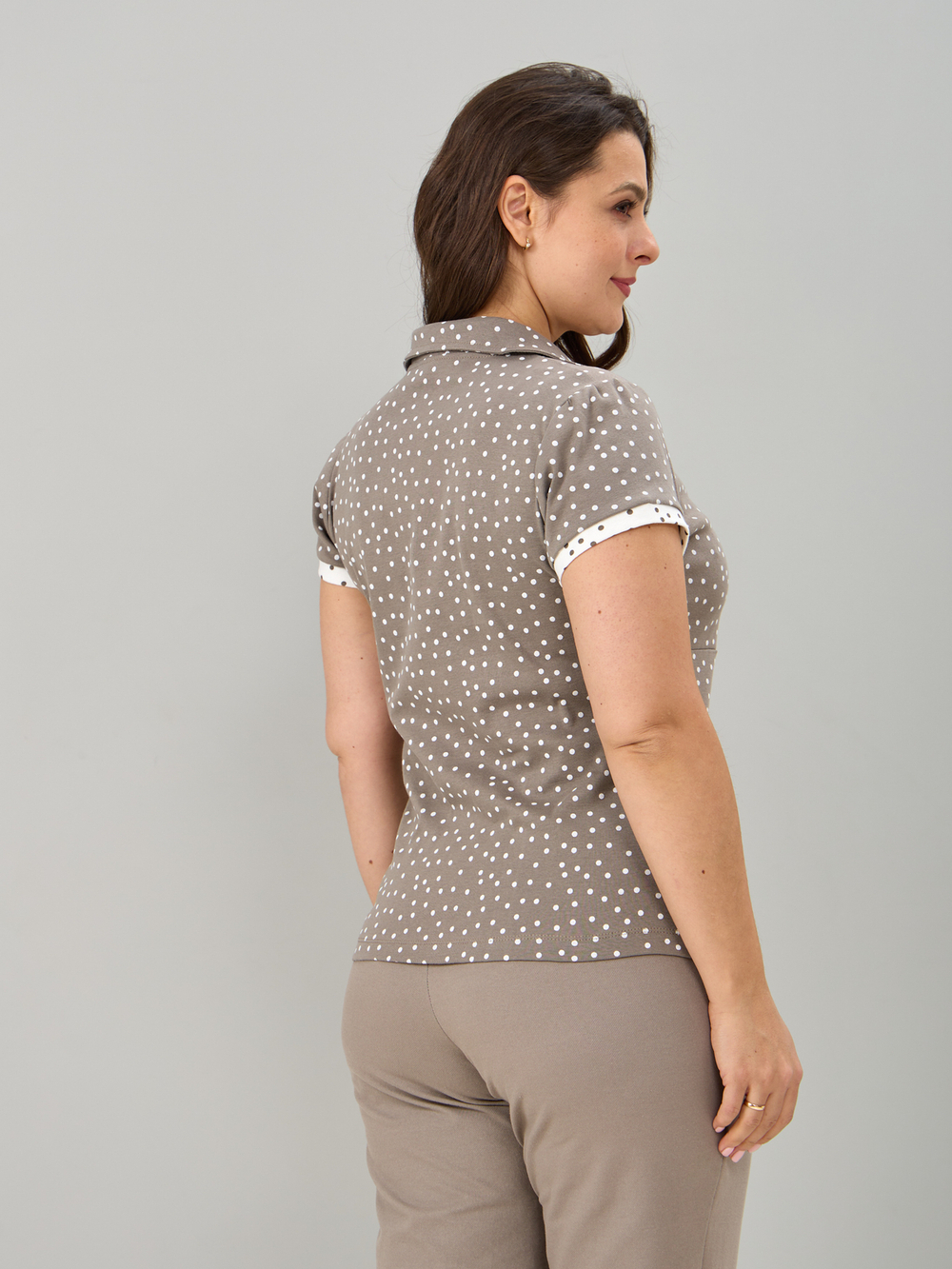 Блузка БЛ-115/кофе-экрюгорошек