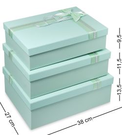 WF-183-A Набор коробок из 3 шт, бирюзовый