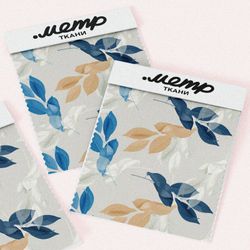 Ткань шелк Армани листья простые