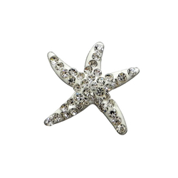 Серьги для ушей BIOJOUX BJT928 Starfish White Crystals 15mm Италия
