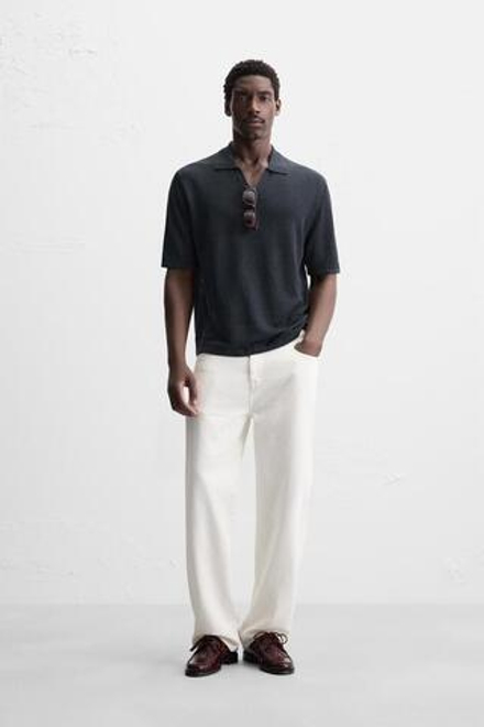 ZARA ПОЛО КЛАССИЧЕСКОГО КРОЯ, МОРСКОЙ СИНИЙ