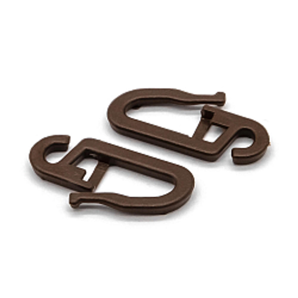 Крючок шторный h-26мм пластик, коричневый, 100 шт