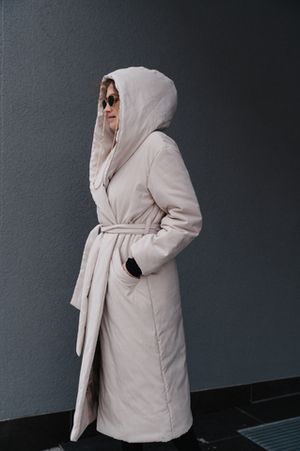 Пальто с капюшоном Zamsha | Бежевый