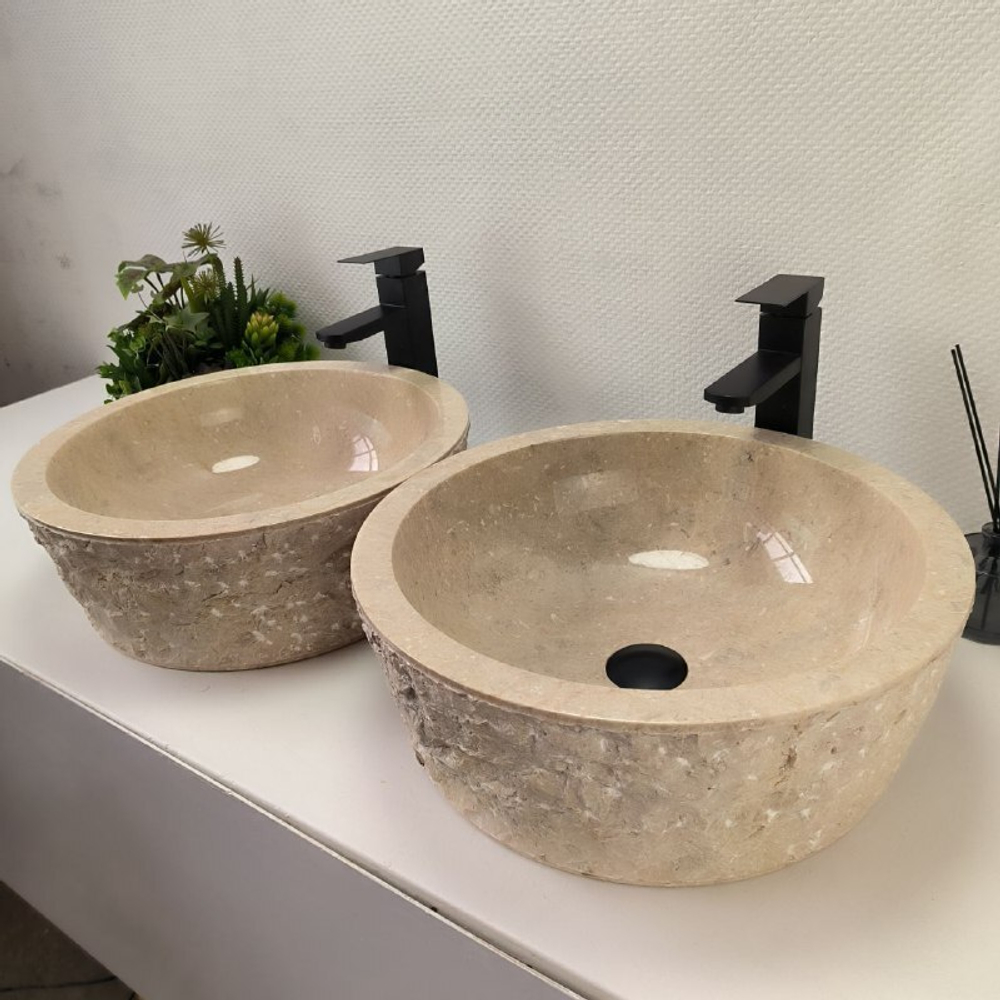 Раковина из мрамора ПАРА! Drum Cream Marmo DM-62888 45*45*16 105