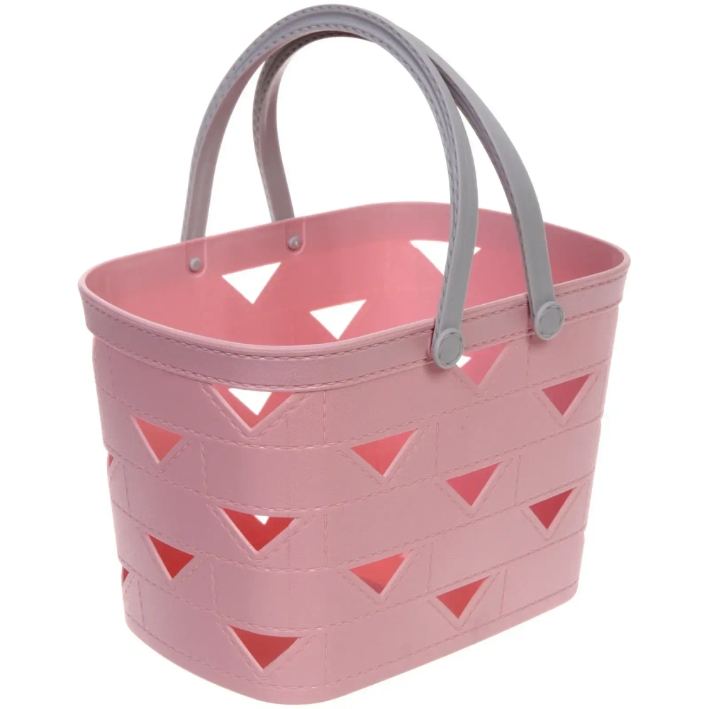 Корзинка для хранения с ручками «ЛЕРБЕРГ», цвет пудровая роза, 26.5*18*17см