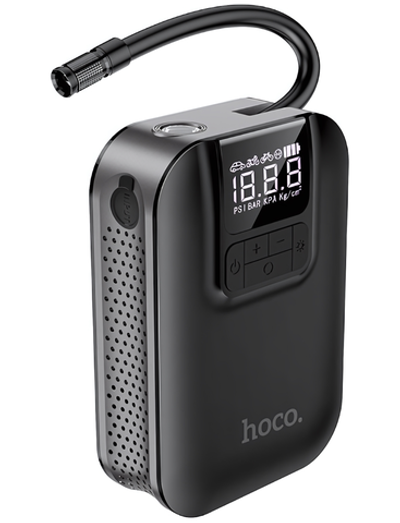 Автомобильный компрессор HOCO S53, 3.5 бар, 2500 мАч, 4 режима, Black