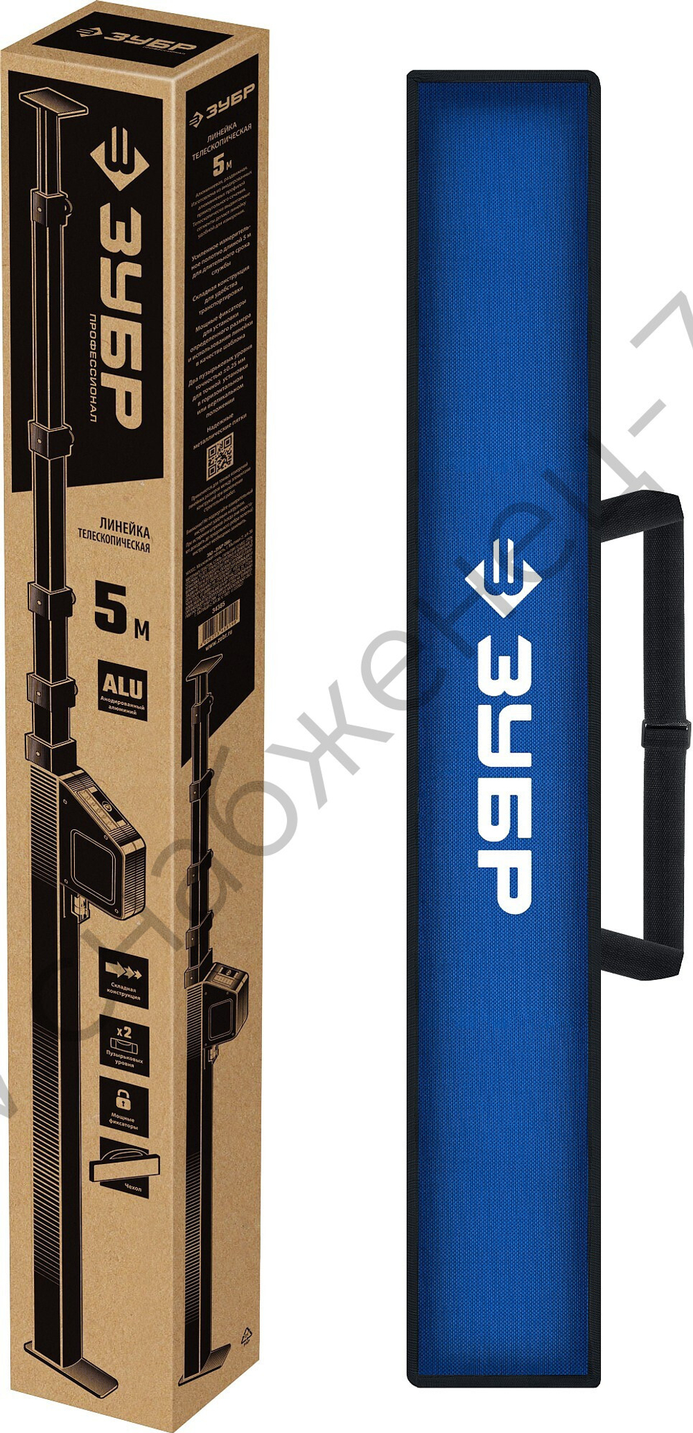 ЗУБР 5 м, телескопическая линейка, Профессионал (34385)