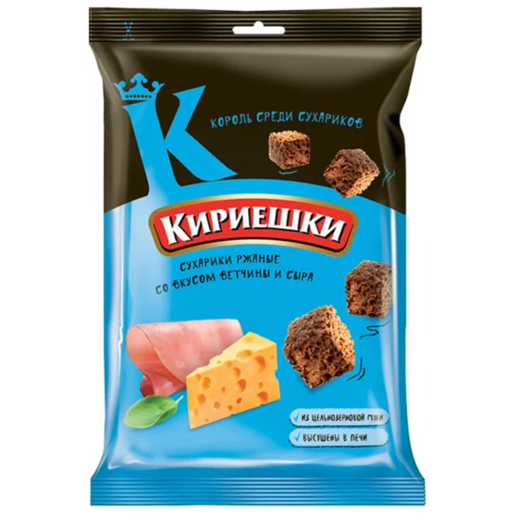 Кириешки ржаные ветчина с сыром 100 гр