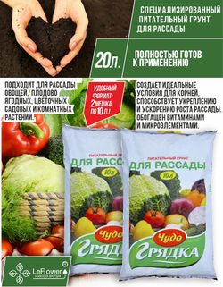 Грунт "Чудо-Грядка" для рассады, 20 л (10л х 2 шт)