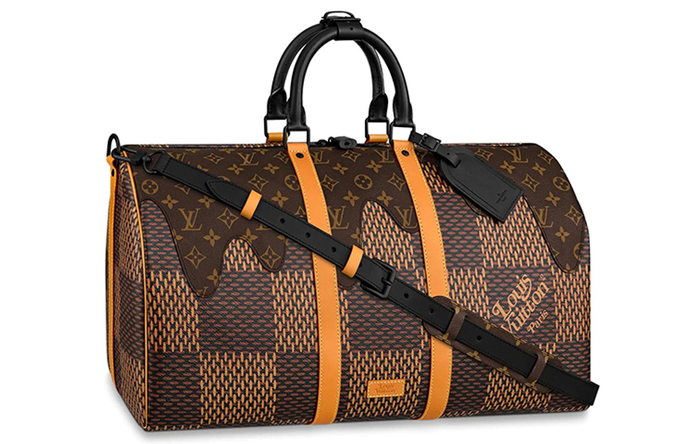 LOUIS VUITTON X Nigo Keepall Bandouliere Damier Ebene Giant 50 Brown