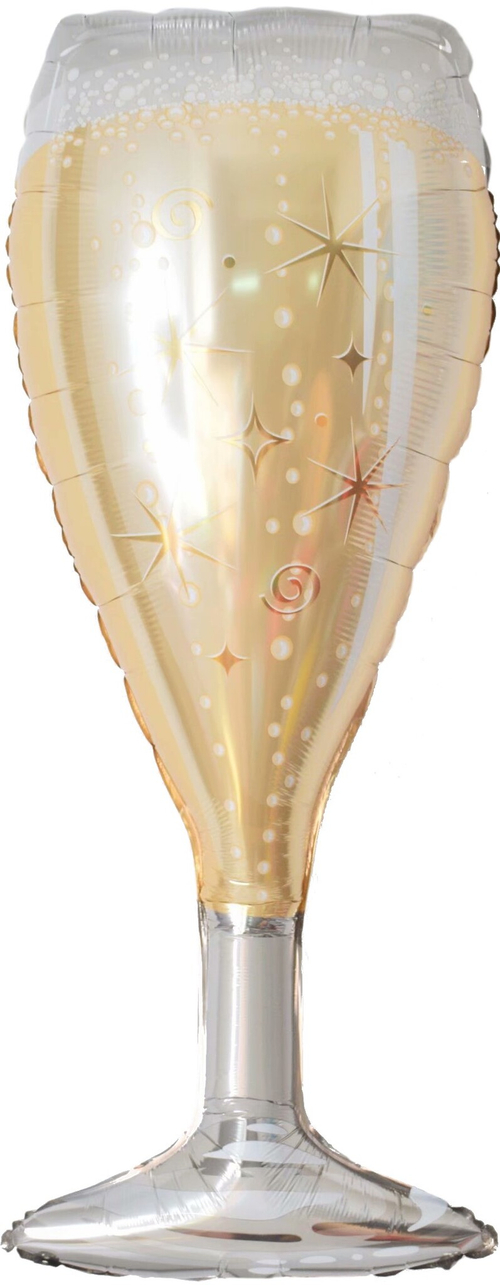 Шар (39''/99 см) Фигура, Бокал, Искрящееся Шампанское, 1 шт.