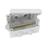 Коробка уравнивания потенциалов, 12 зажимов, 6 вводов  д.25мм,120х80х50мм, IP55