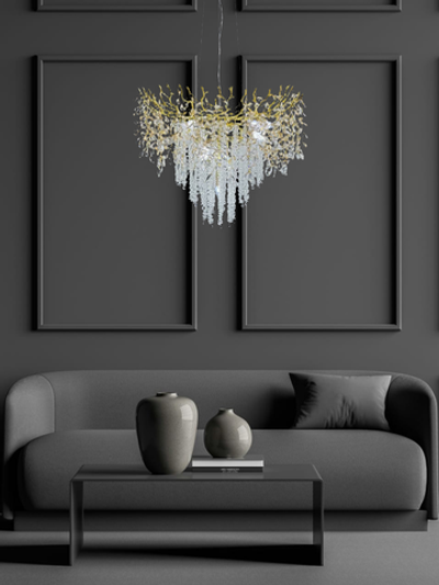 Люстра подвесная Lanbos, 12 ламп Е14, 480 Вт, до 30 кв м, золотая