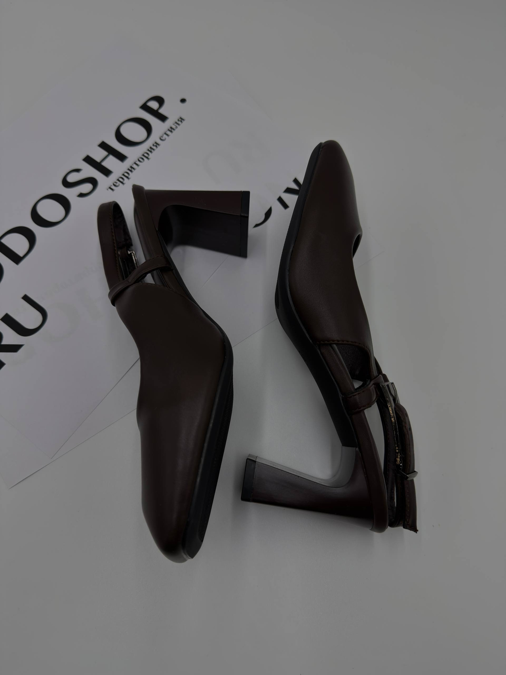 Туфли женские экокожа арт. 331-4 цвет "коричнево-бордовый"