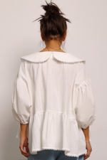 Рубашка объемная с кружевом