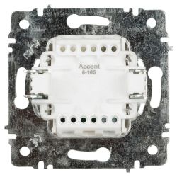 Выключатель Intro Accent 6-105-01 двойной с подсветкой, 10А-250В, IP20, СУ, AL/CU, белый