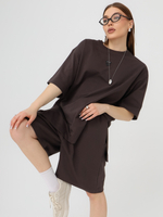 Бермуды трикотажные женские Over, шоколад