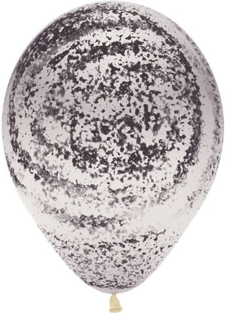 Шар (12''/30 см) Граффити, Мраморный узор, Прозрачный (390), кристалл