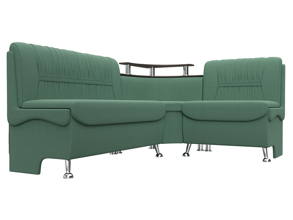 Диван кухонный угловой Сидней правый угол, Амур 11 зеленый, Рогожка, 125902