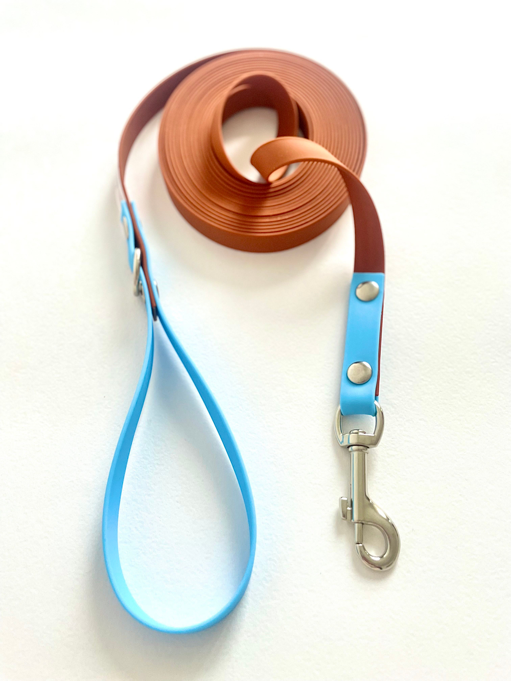 Поводок для собак из Биотана, 15 мм ,3 м, коричневый с голубым