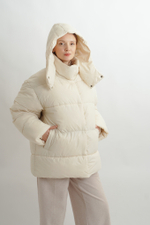 Объемная зимняя куртка Unisex, молочный