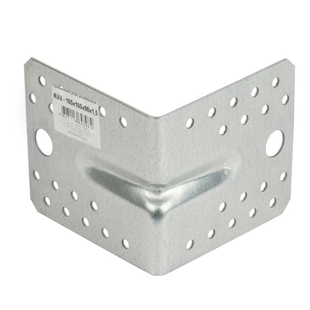 Уголок крепежный усиленный 105х90х105х1,5 мм ШК