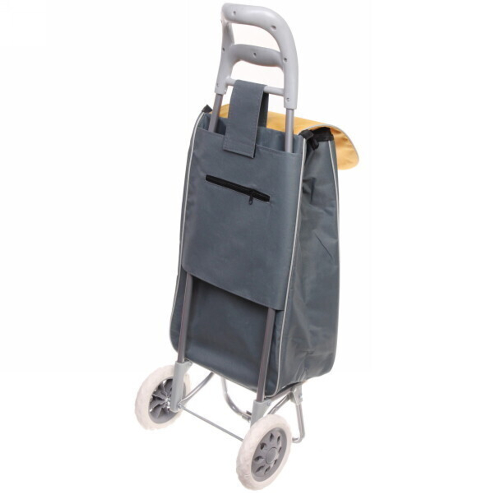 Тележка хозяйственная с сумкой (94*25*34см, колеса 16см,грузоподъемность до 30 кг.) серая BF-101