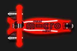 Самокат Maxi Micro Deluxe Glow Plus (светящийся) LED красное сияние