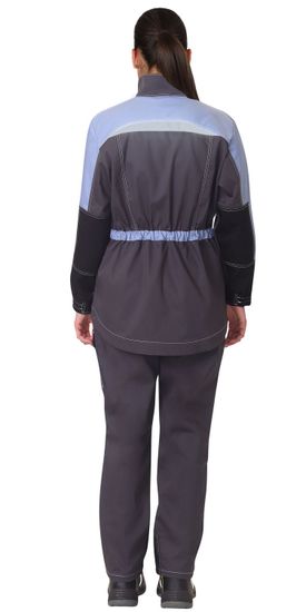 Костюм женский "Сириус-Фаворит-Мега" полукомбинезон (серый/сирень/черный)