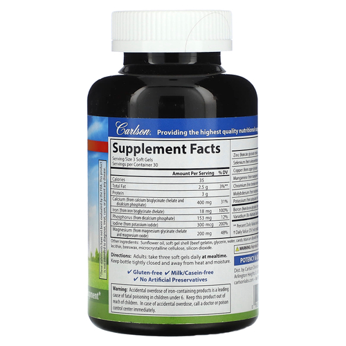 Carlson, Chelated Minerals, 90 мягких таблеток