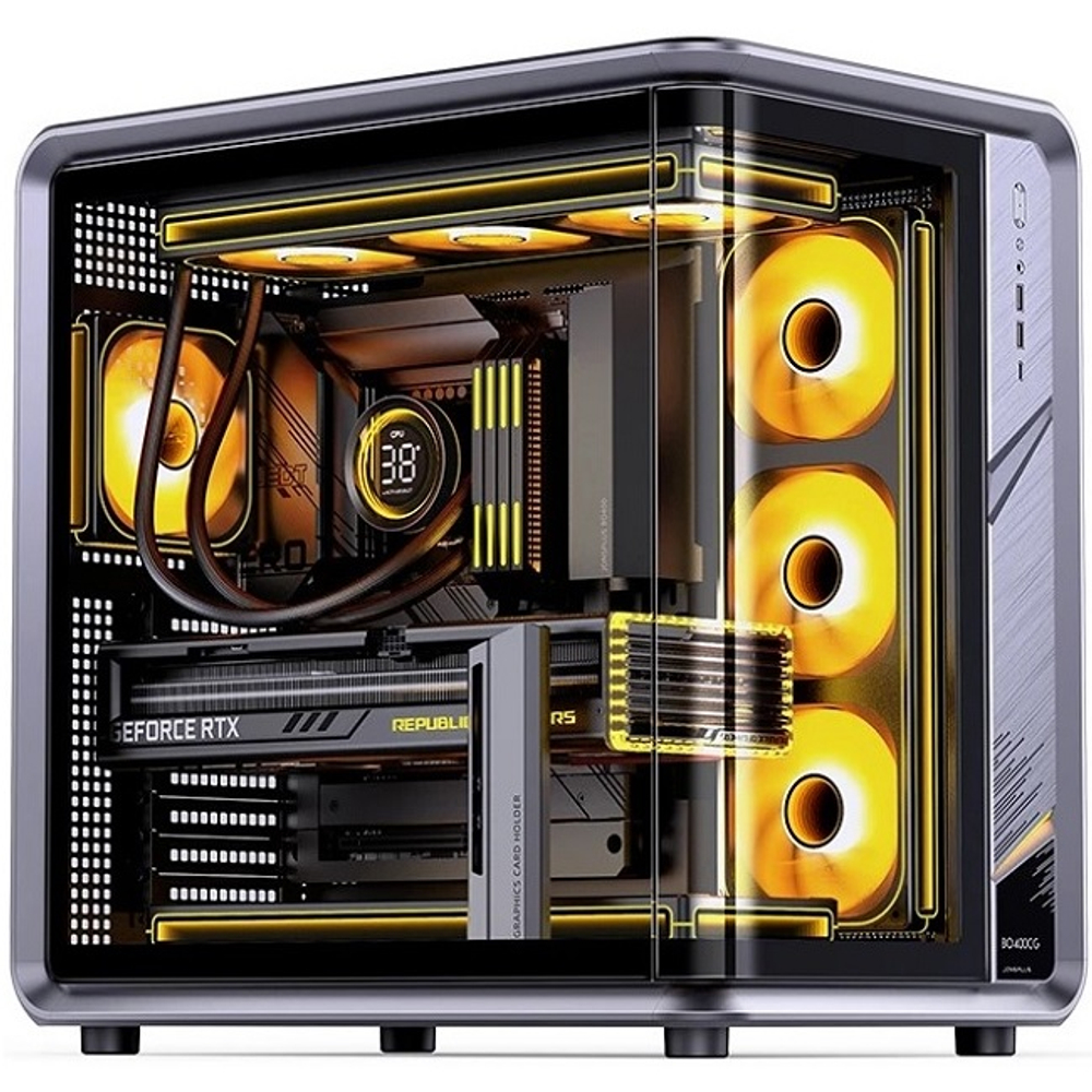 Корпус MidiTower JONSBO JONSPLUS TG Gray, без Б.П, серый (BO400CG)