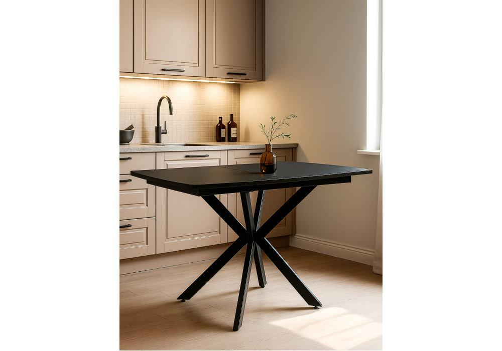 Стол стеклянный Woodville Тамаса 120(150)х70х76 черный