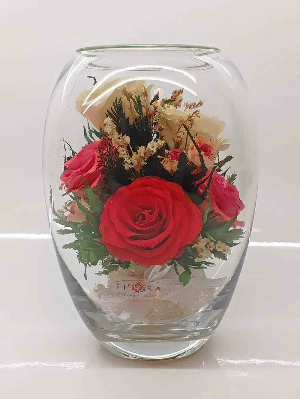 натуральные цветы в стекле, вакуум