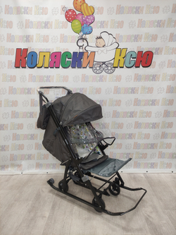 Санки-коляски Galaxy Snow kids 3-2С серебро