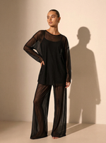 Лонгслив пляжный Сетка Черный