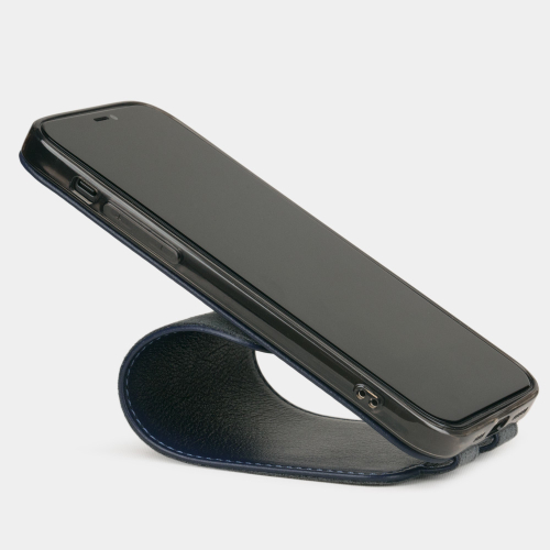 Чехол для iPhone 12 Pro Max из натуральной кожи теленка,  цвета индиго