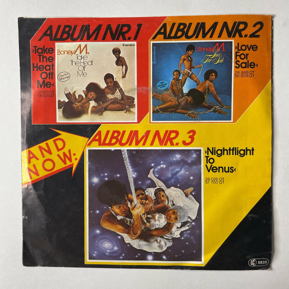 Винтажная виниловая пластинка 7 дюймов (маленькая пластинка) Boney M. Rivers Of Babylon / Brown Girl In The Ring (Германия 1978)