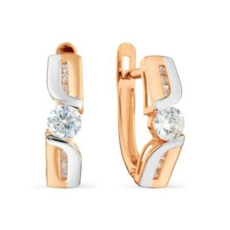 Серьги из золота с фианитами