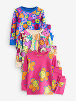 Пижама для девочки Next Q96-792, 3 шт., Розовый, Синий, Бежевый