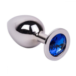Большой стальной плаг с синим кристаллом Blue Space - 9,5 см. (Цвет: синий)