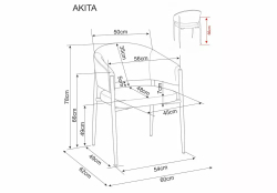 Стул SIGNAL AKITA t.232 серый/черный