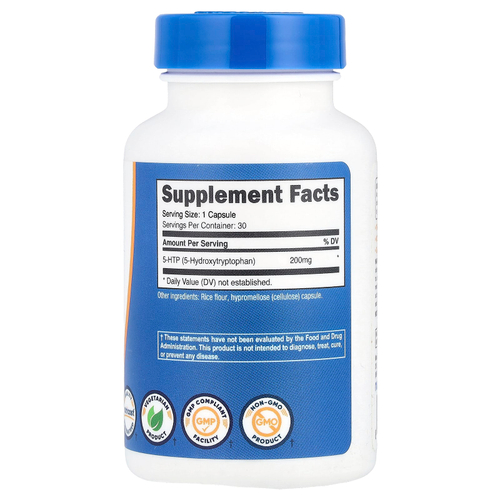 Nutricost, 5-HTP, 200 мг, 30 капсул