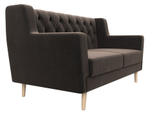 Диван кухонный прямой Брайтон 2 Люкс, Коричневый, Велюр, 108943