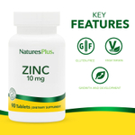 NaturesPlus, Цинк, 10 мг, 90 таблеток