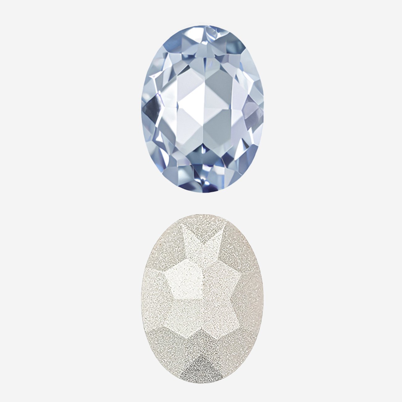 Кристалл Овал (Oval Fancy Stone), оттенок "Светлый Сапфир"/"Light Sapphire", 18*13мм